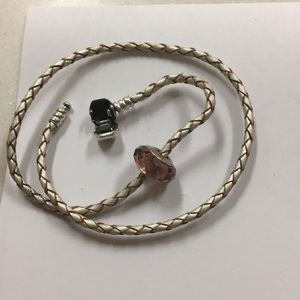 Authentic Pandora double wrap with Murano